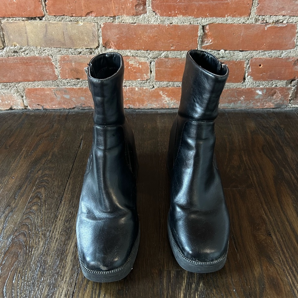ASOS Black Heeled Boots with Chunky Soles